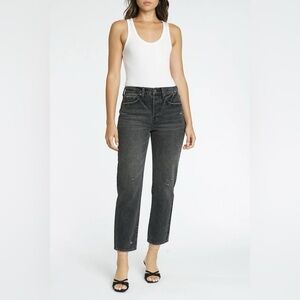 Pistola Charlie High Rise Straight Leg Jeans Cameo Distressed Black Size 24